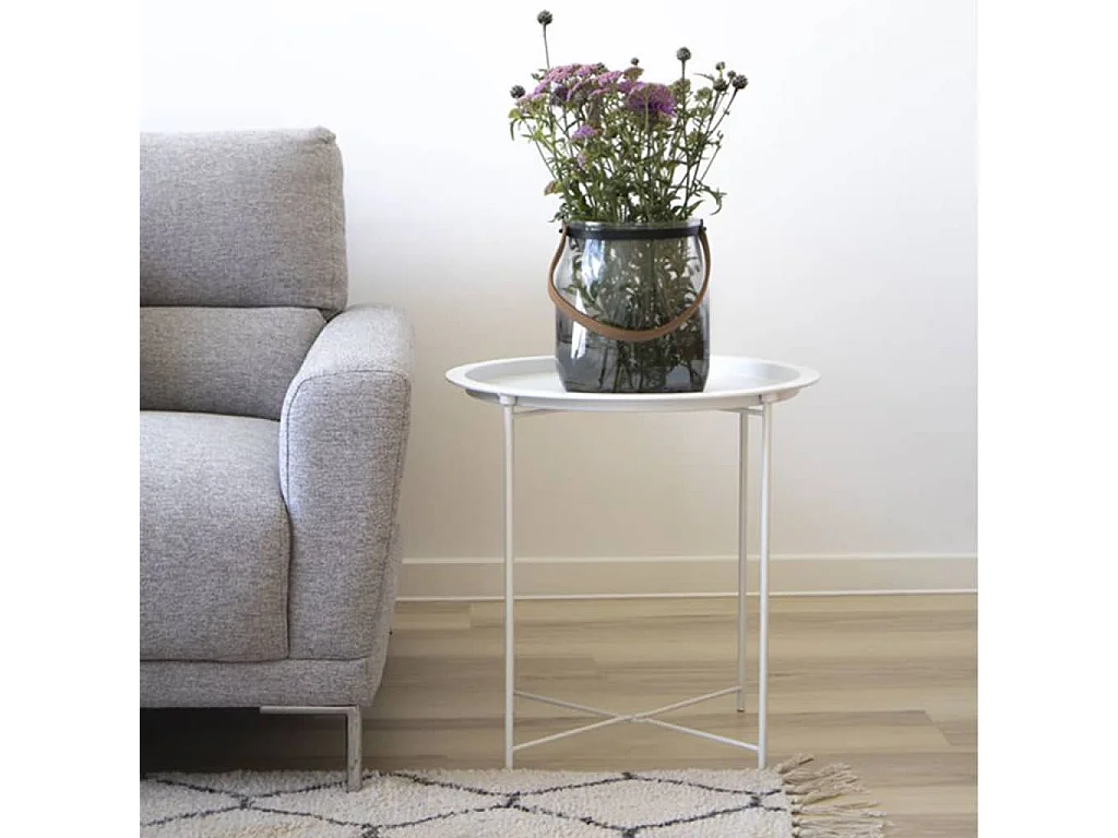 Table d'appoint Anne 47 cm Rond Blanc