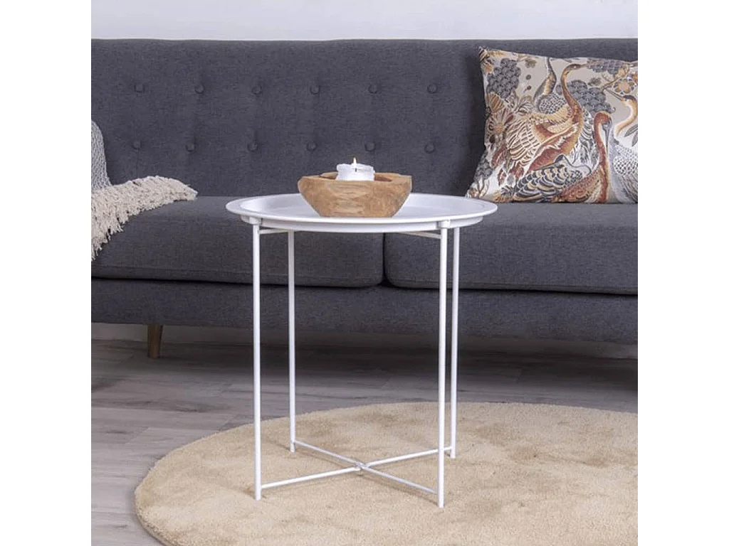Table d'appoint Anne 47 cm Rond Blanc