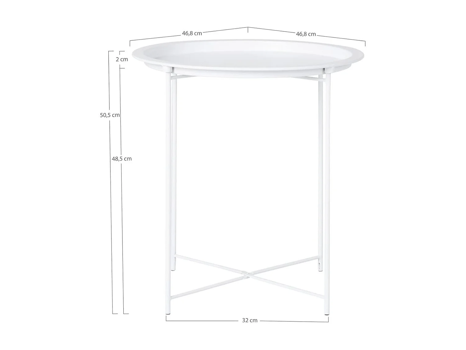 Table d'appoint Anne 47 cm Rond Blanc