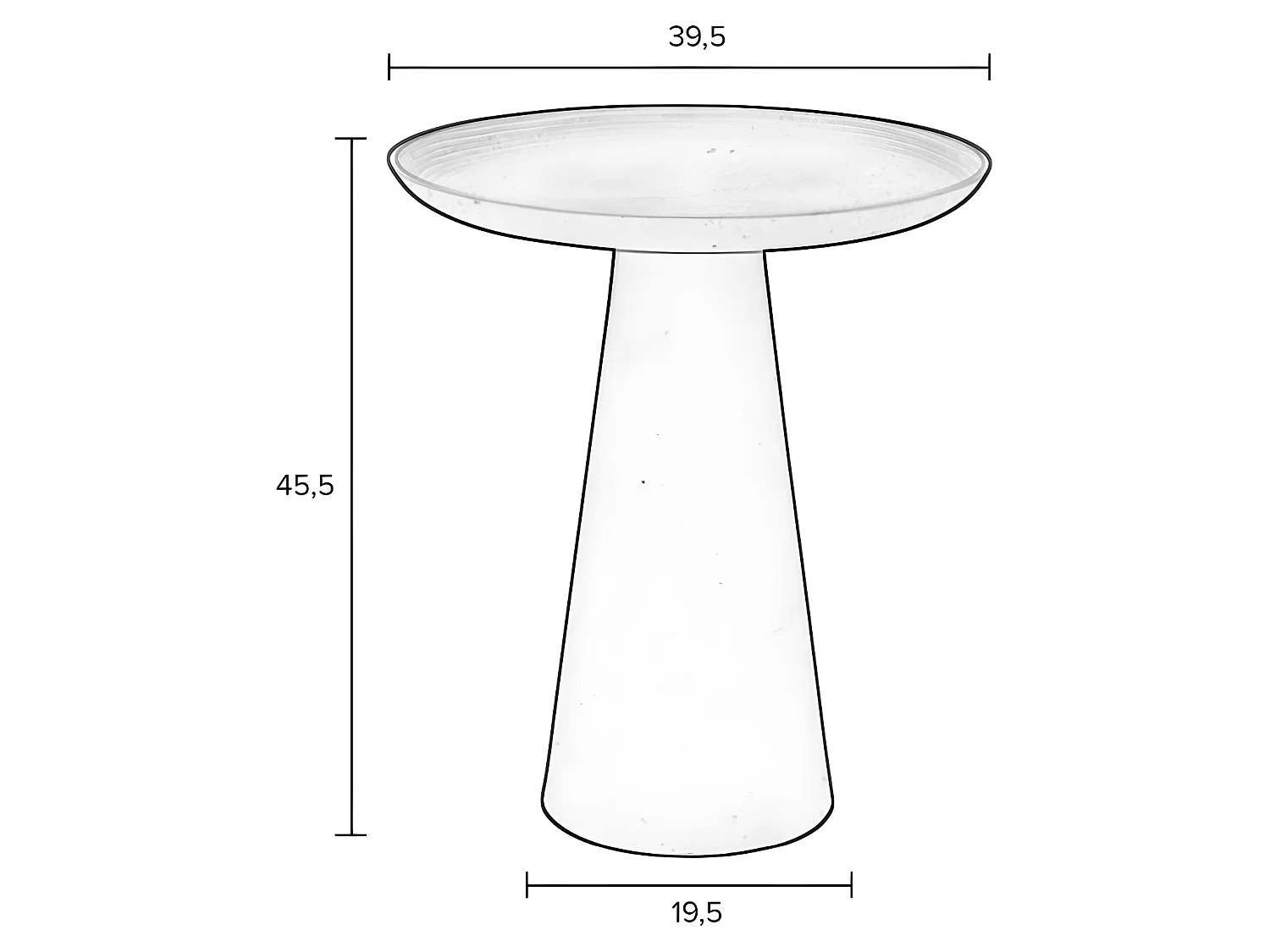 Ringar - Table d'appoint ronde en aluminium ø39,5cm - Blanc ivoire
