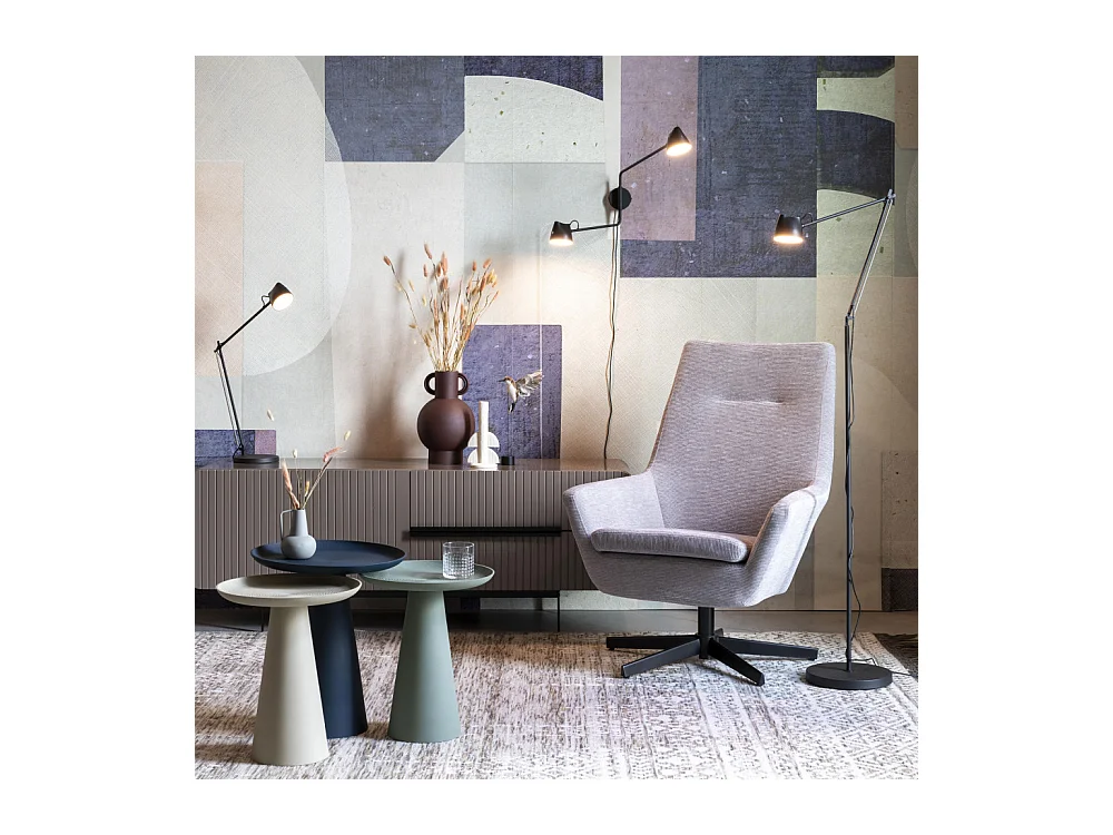 Ringar - Table d'appoint ronde en aluminium ø34,5cm - Blanc ivoire