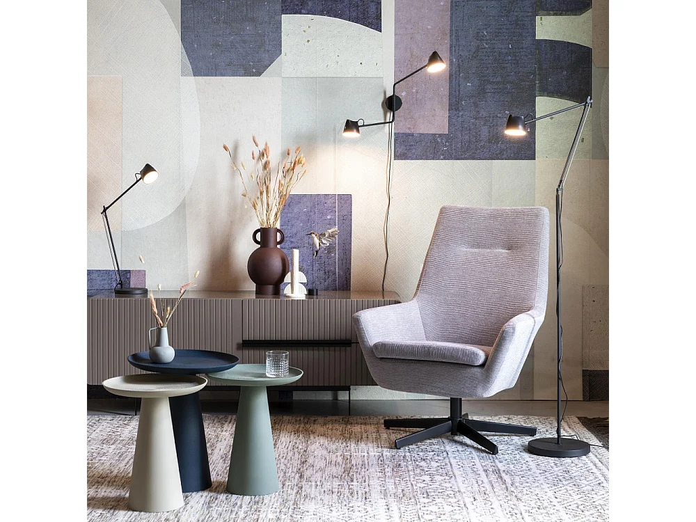 Ringar - Table d'appoint ronde en aluminium ø34,5cm - Blanc ivoire