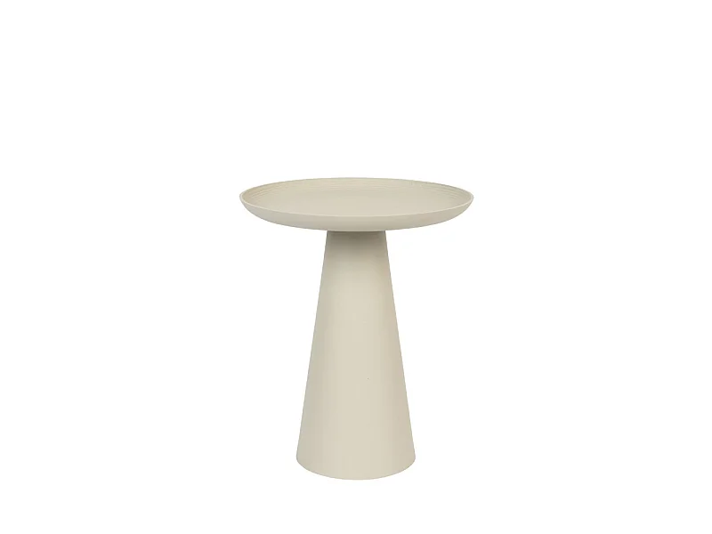Ringar - Table d'appoint ronde en aluminium ø34,5cm - Blanc ivoire