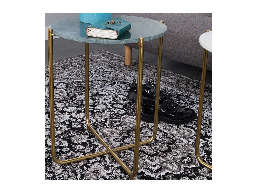 Timpa - Table d'appoint marbre et laiton - Vert