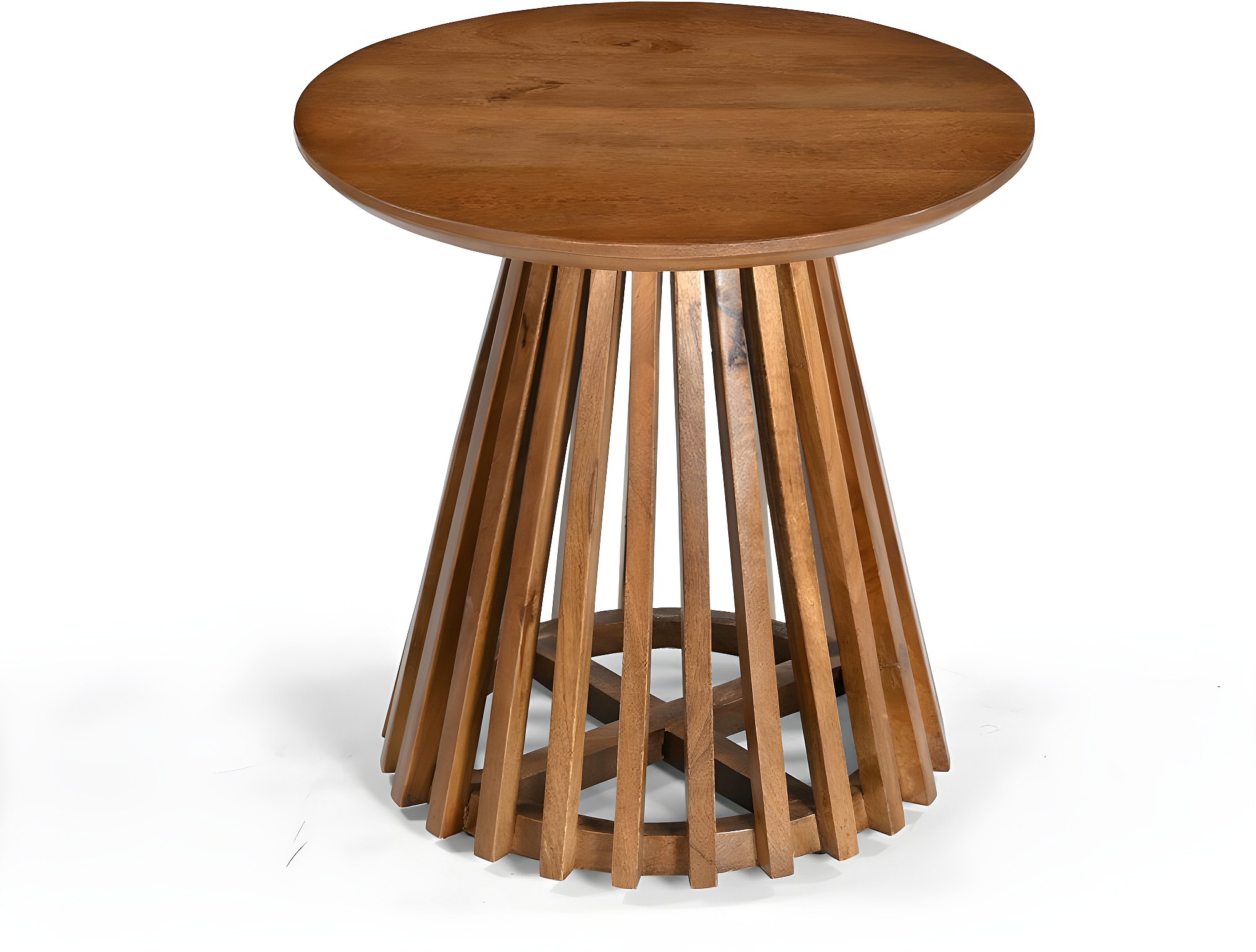 Jambi - Table d'appoint ronde en bois massif ø50cm - Couleur - Bois foncé