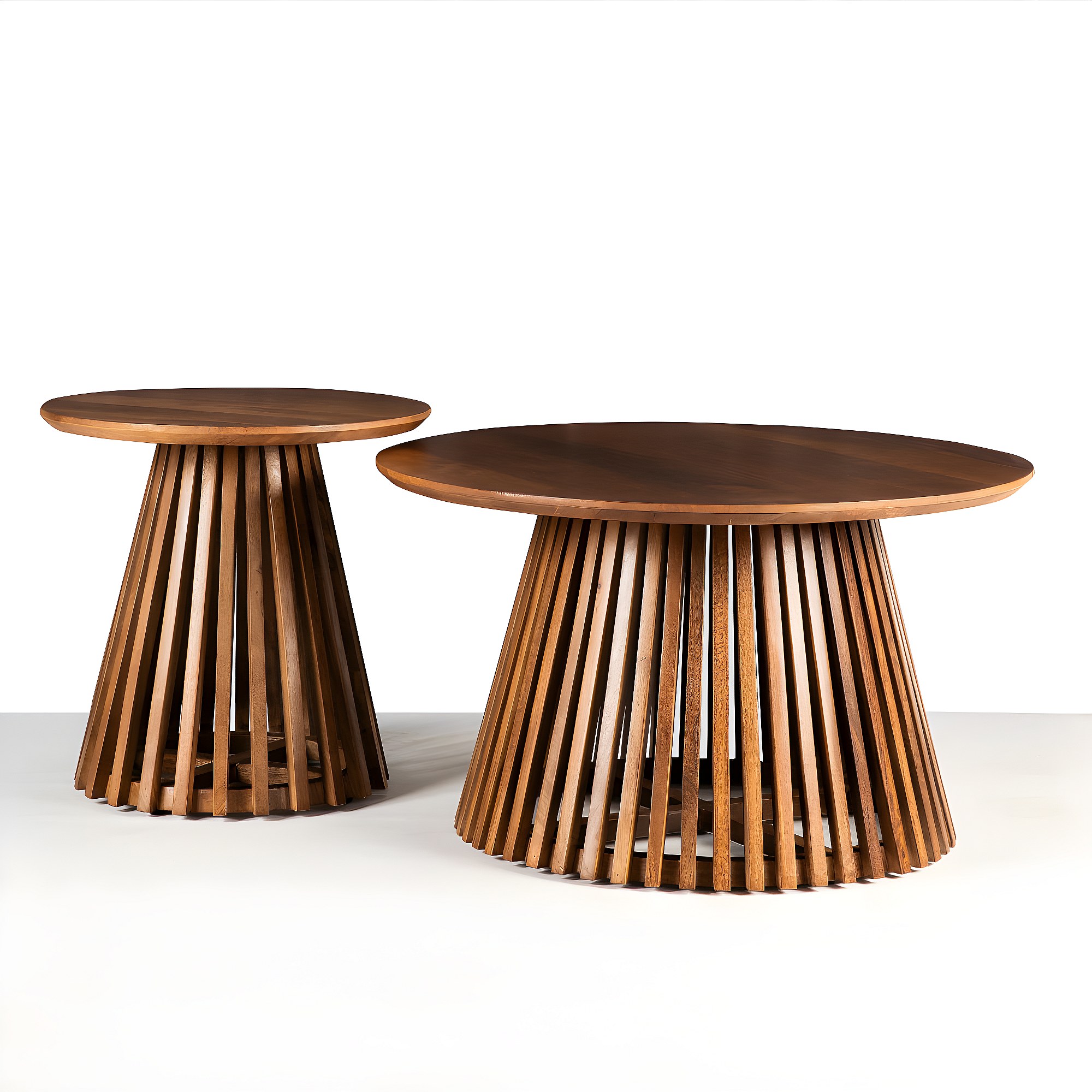 Jambi - Table d'appoint ronde en bois massif ø50cm - Couleur - Bois foncé