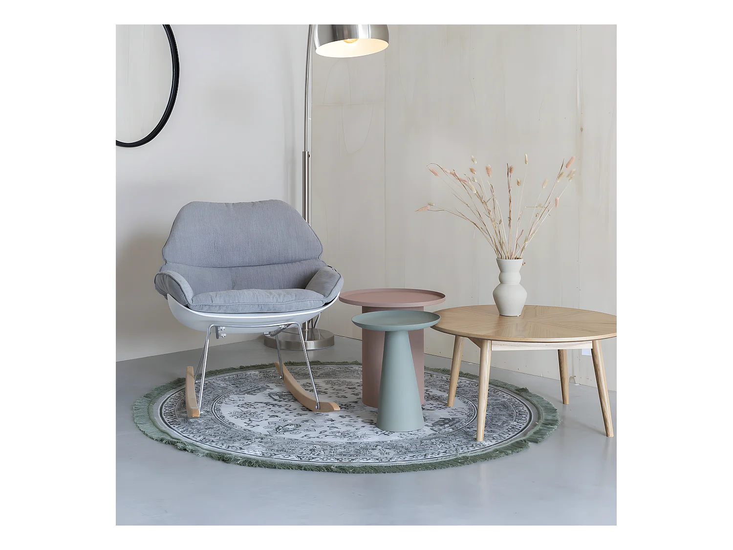 Ringar - Table d'appoint ronde en aluminium ø39,5cm - Rose