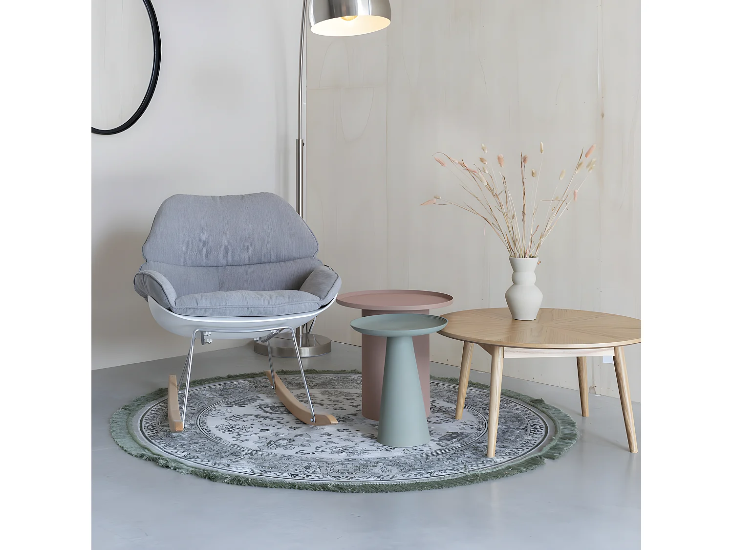 Ringar - Table d'appoint ronde en aluminium ø39,5cm - Rose