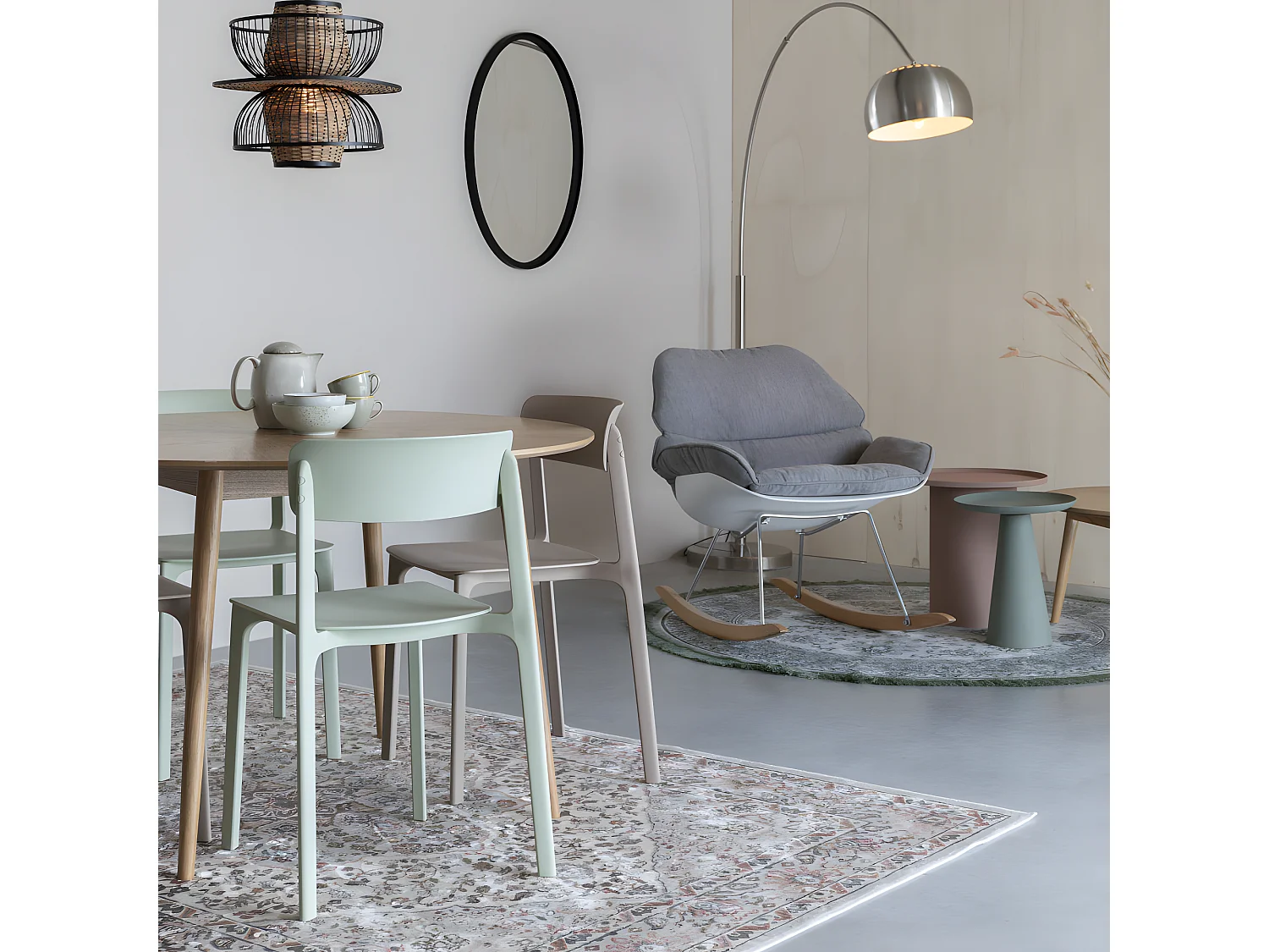 Ringar - Table d'appoint ronde en aluminium ø39,5cm - Rose