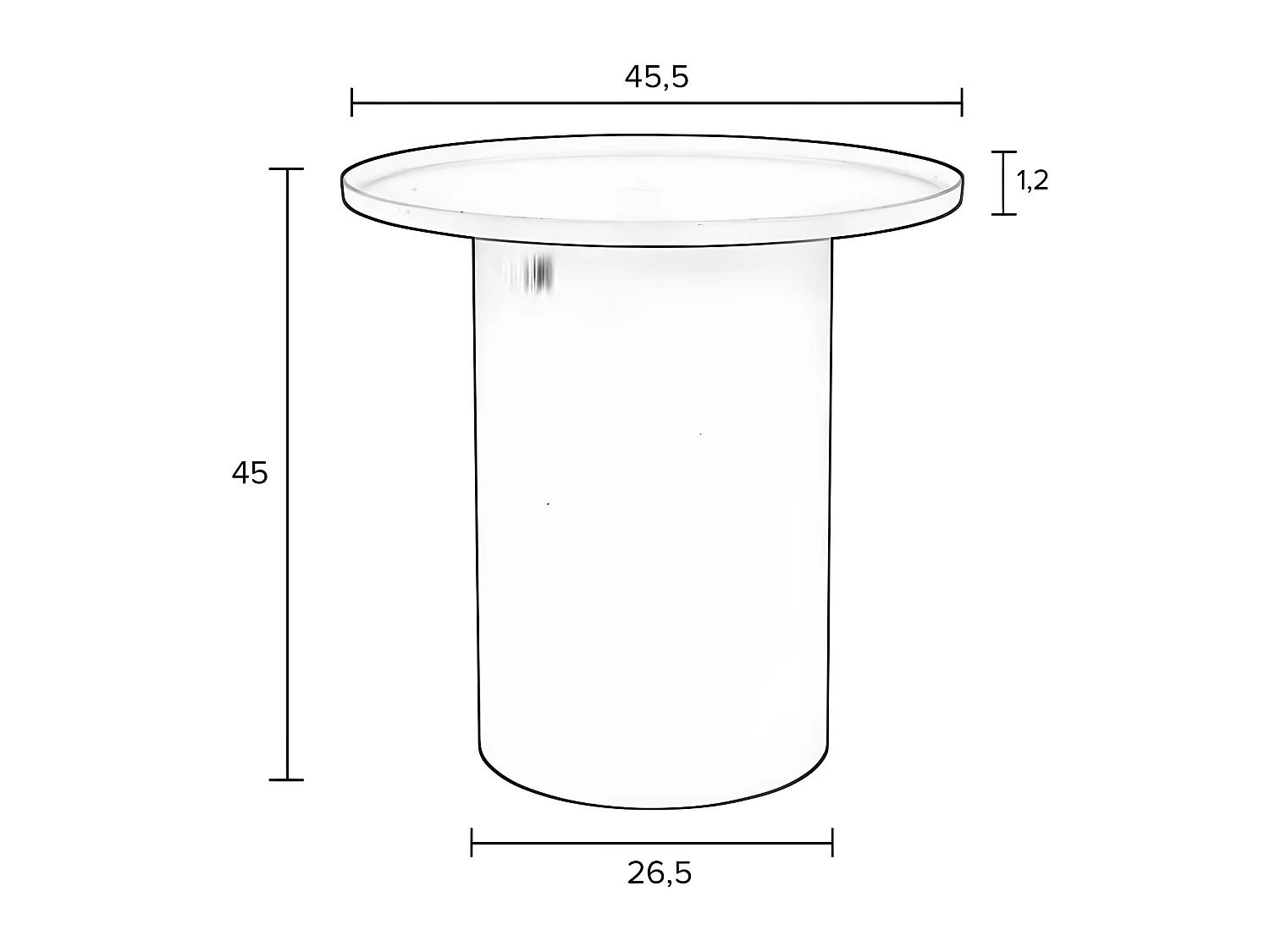 Sverre - Table d'appoint ronde en métal ø45,5cm - Blanc ivoire