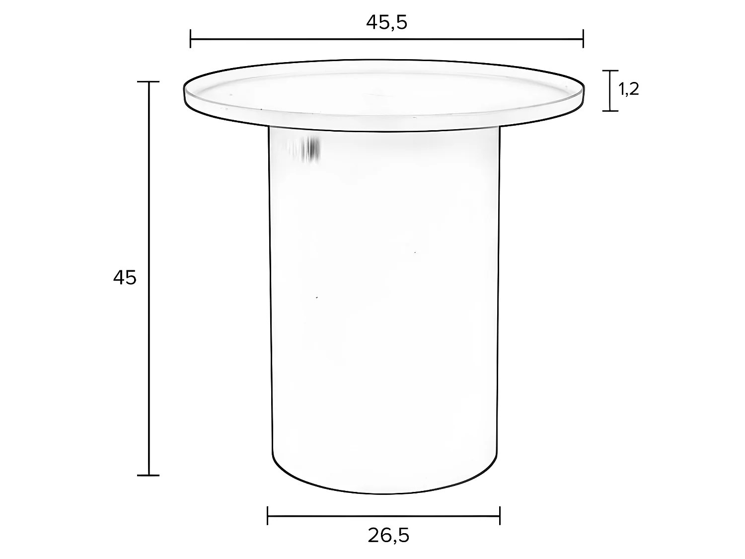 Sverre - Table d'appoint ronde en métal ø45,5cm - Blanc ivoire