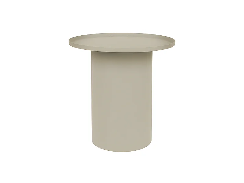 Sverre - Table d'appoint ronde en métal ø45,5cm - Blanc ivoire