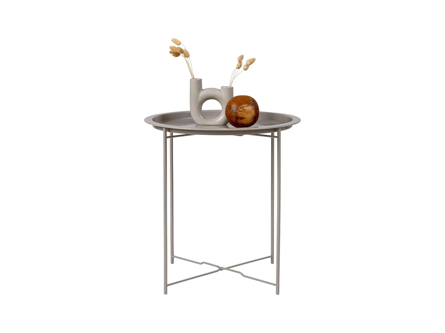 Bastia salontafel bijzettafel Ø47cm grijsbeige.