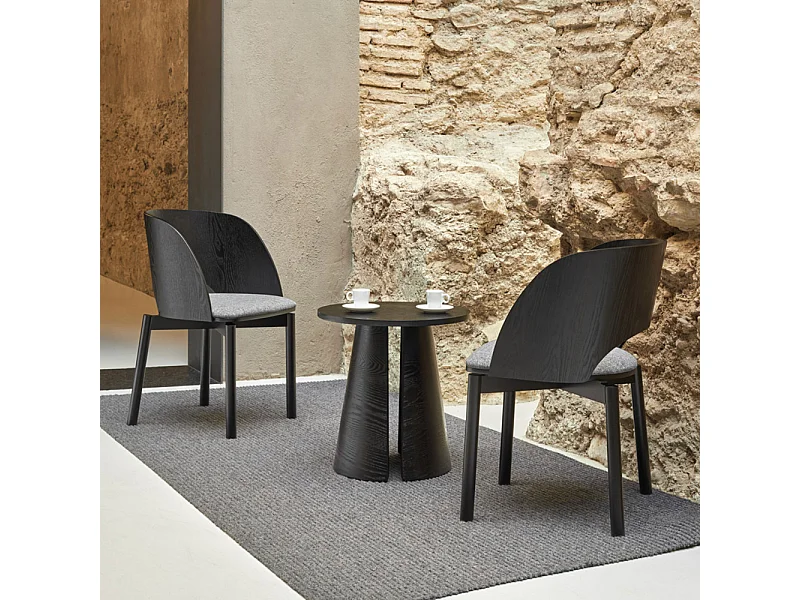 Cep - Table d’appoint ronde en bois ø50cm - Noir