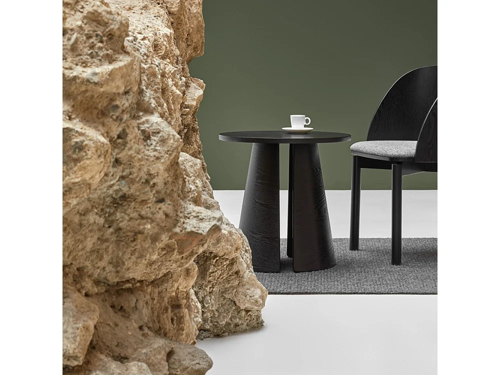 Cep - Table d’appoint ronde en bois ø50cm - Noir