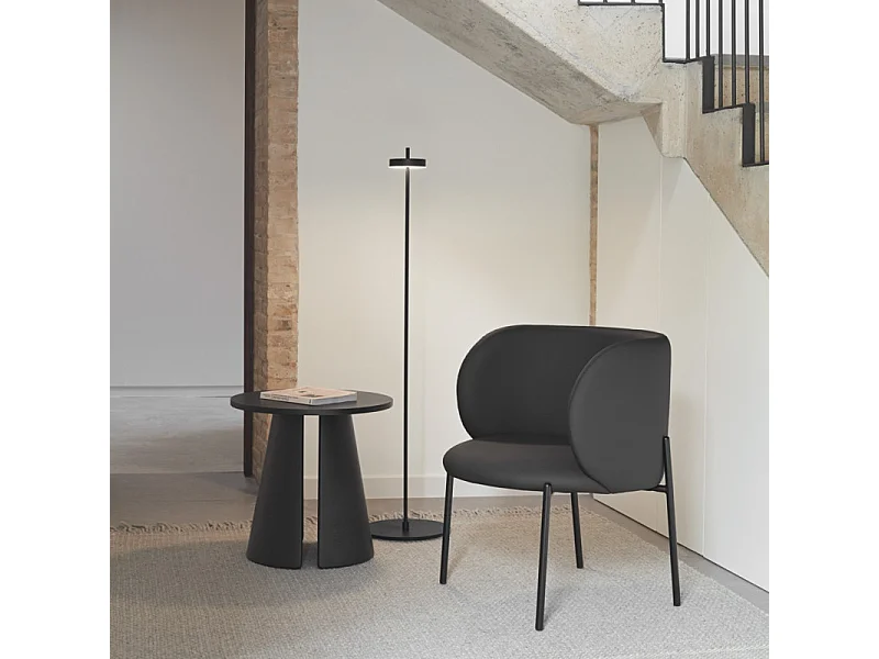 Cep - Table d’appoint ronde en bois ø50cm - Noir