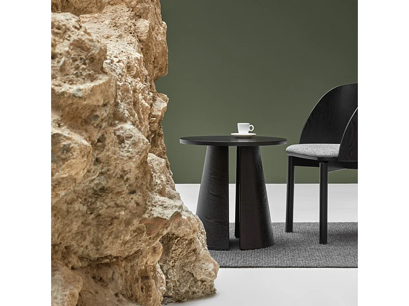 Cep - Table d’appoint ronde en bois ø50cm - Noir