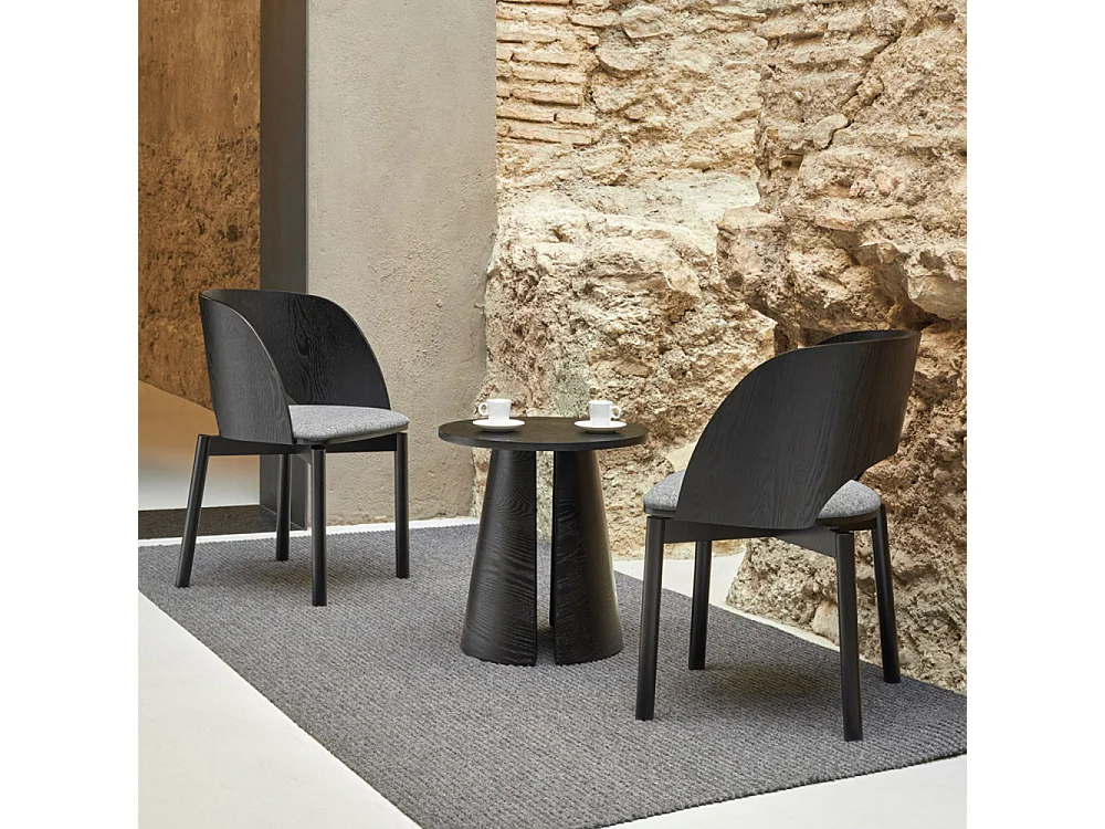 Cep - Table d’appoint ronde en bois ø50cm - Noir