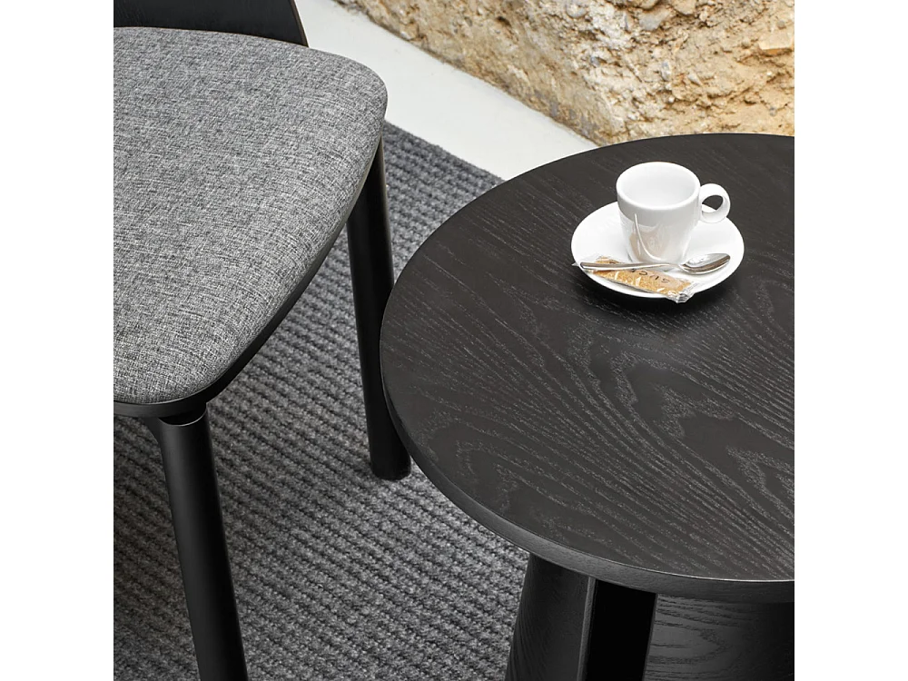 Cep - Table d’appoint ronde en bois ø50cm - Noir