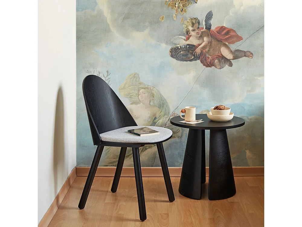 Cep - Table d’appoint ronde en bois ø50cm - Noir