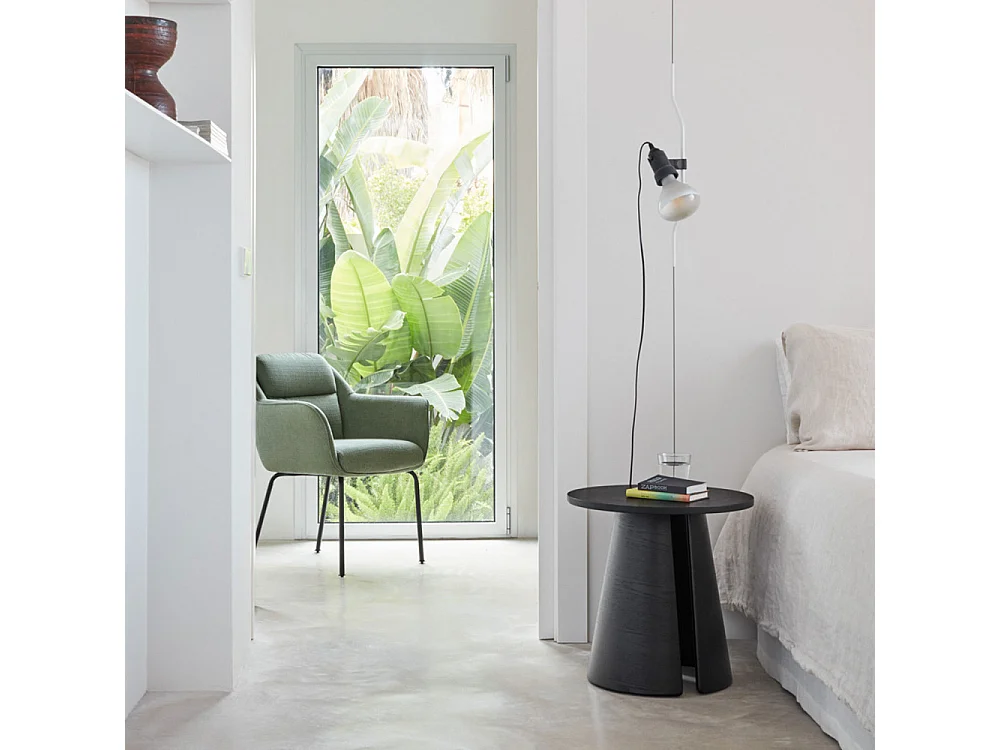 Cep - Table d’appoint ronde en bois ø50cm - Noir