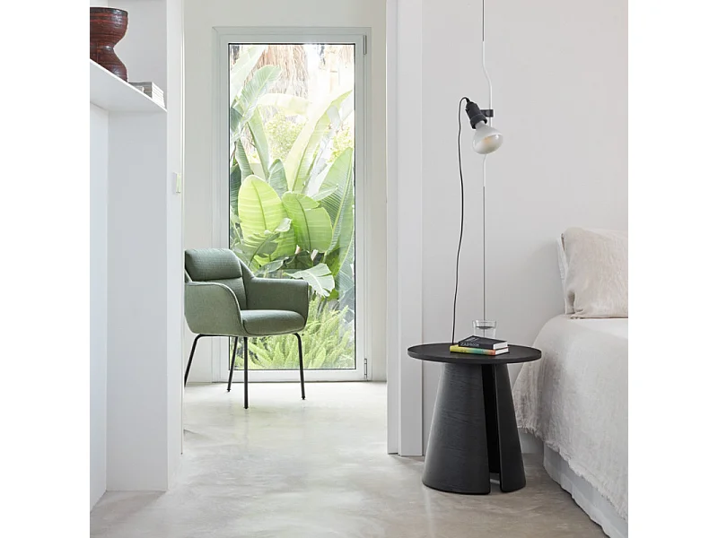 Cep - Table d’appoint ronde en bois ø50cm - Noir