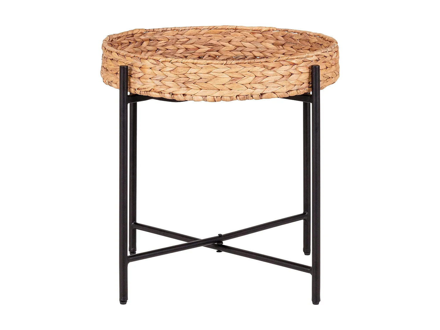 Table d’appoint métal & jacinthe d’eau NARO Ø 50cm