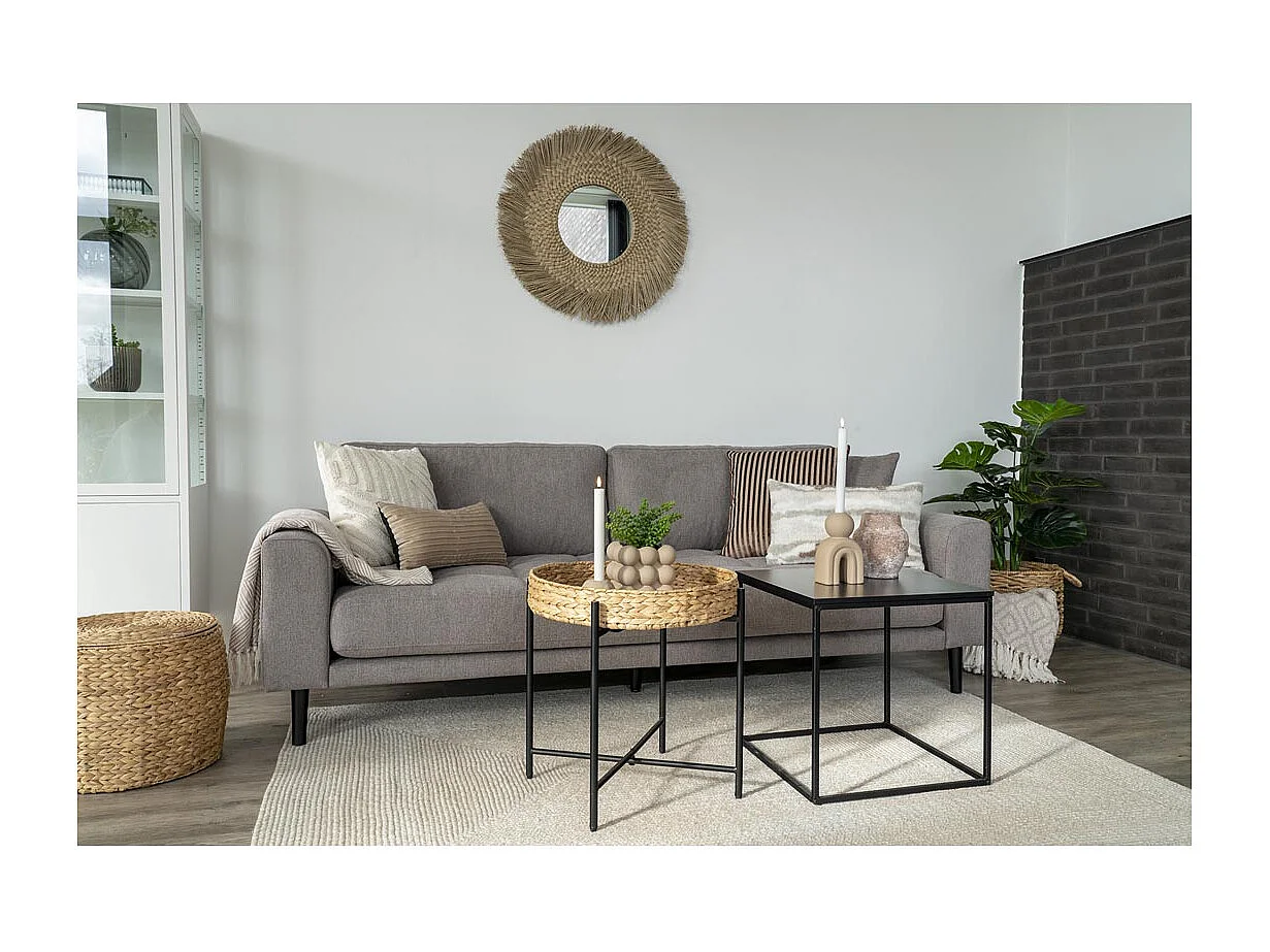 Table d’appoint métal & jacinthe d’eau NARO Ø 50cm