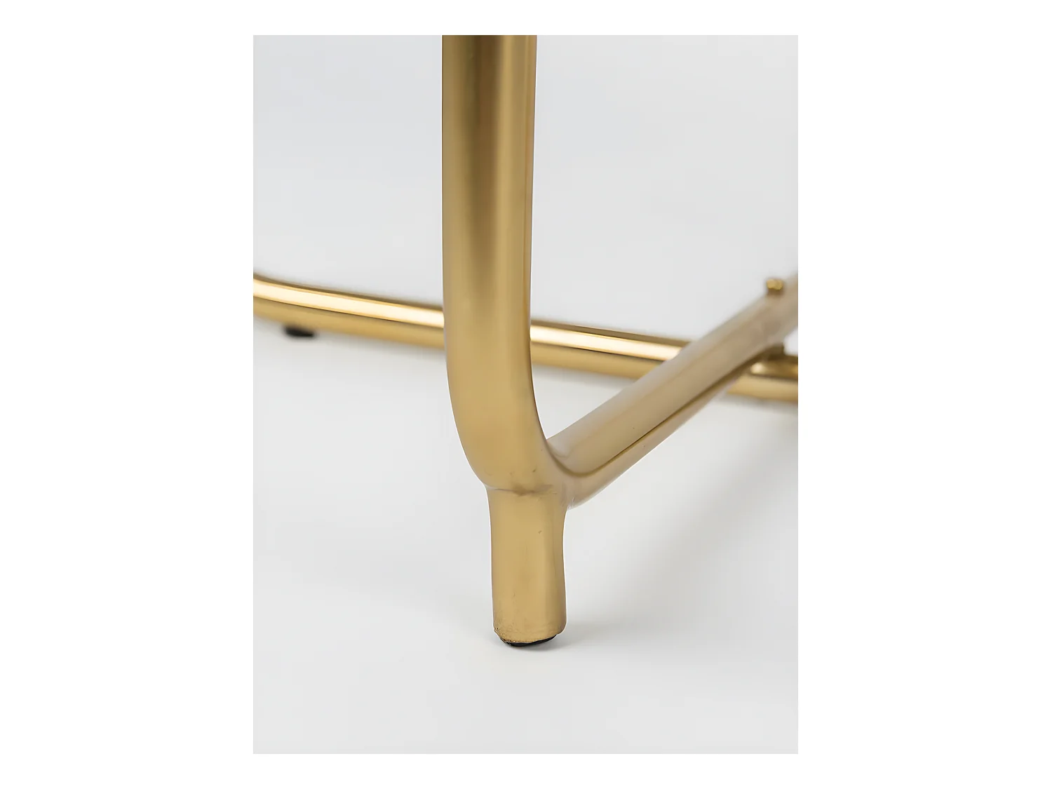 Timpa - Table d'appoint marbre et laiton - Blanc craie