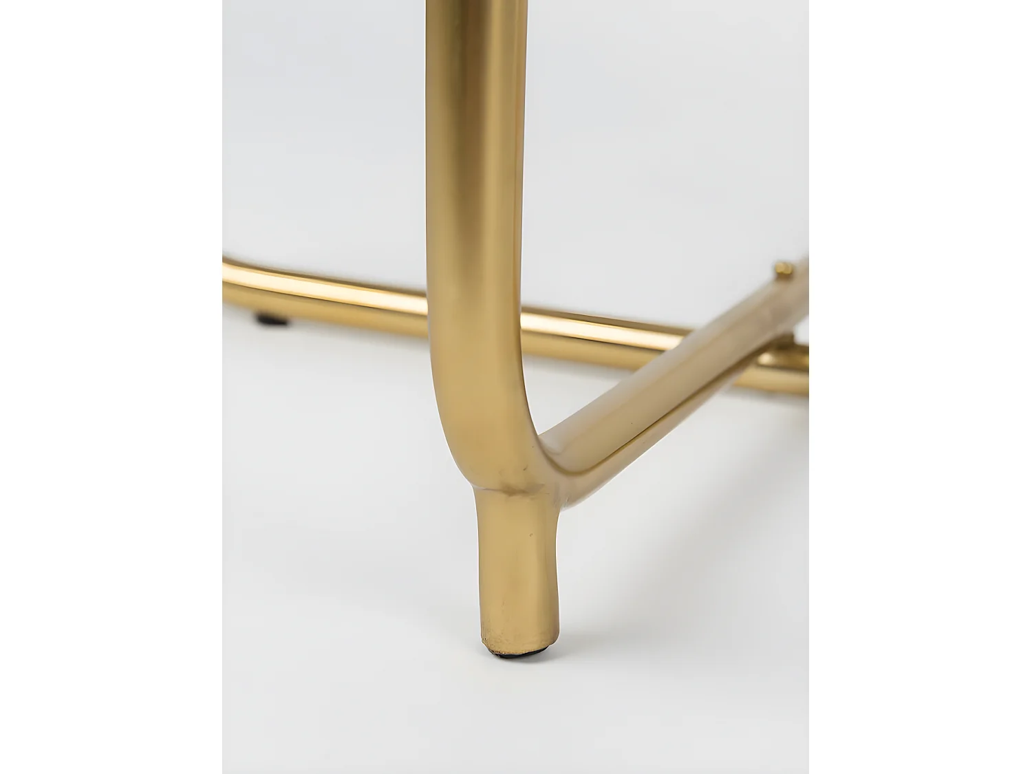 Timpa - Table d'appoint marbre et laiton - Blanc craie