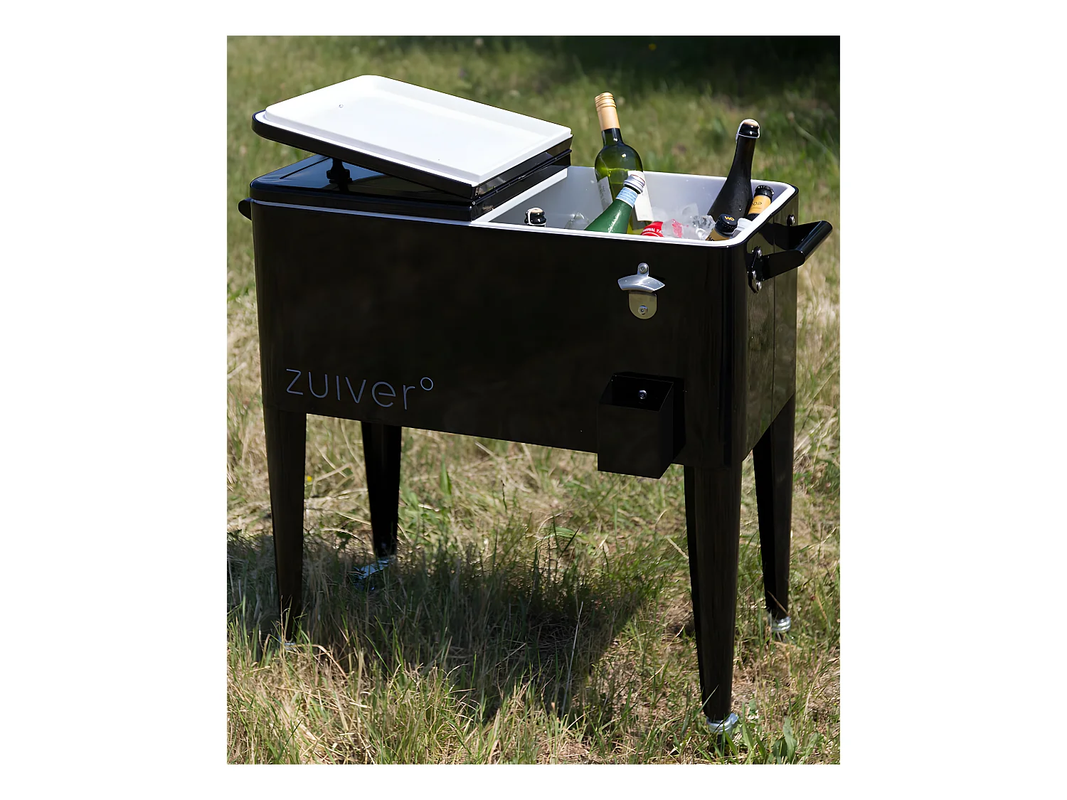 Be Cool - Glacière à roulettes métal - Noir