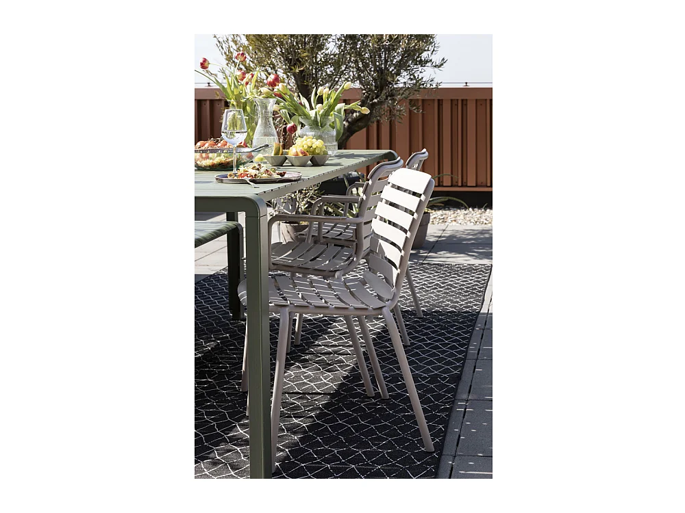 Vondel - Lot de 2 fauteuils de jardin en métal - Beige