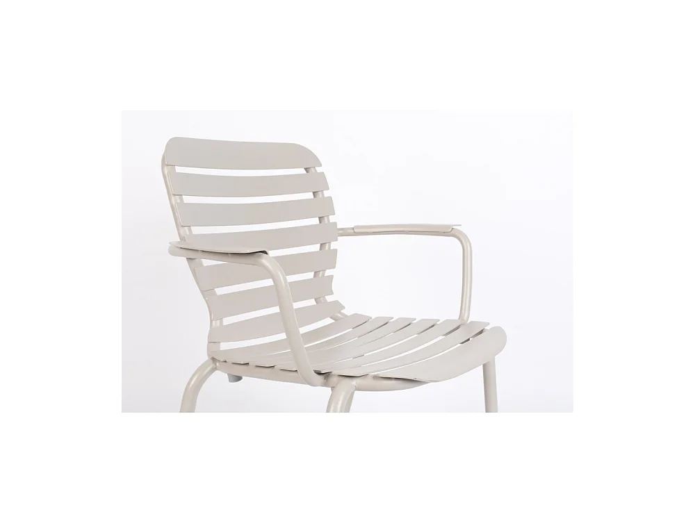 Vondel - Lot de 2 fauteuils de jardin en métal - Beige