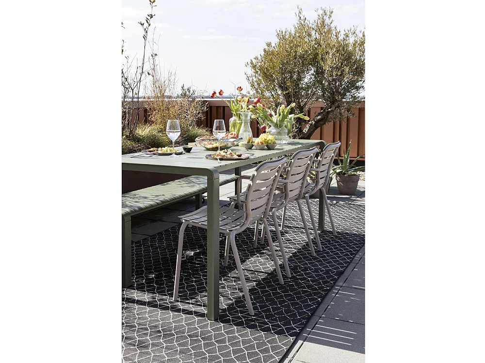 Vondel - Lot de 2 fauteuils de jardin en métal - Beige