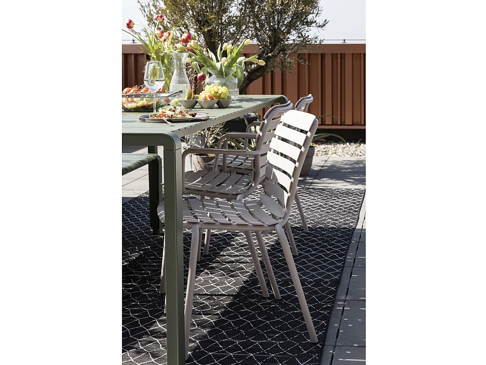 Vondel - Lot de 2 fauteuils de jardin en métal - Beige