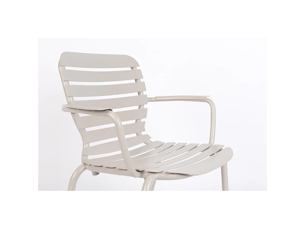 Vondel - Lot de 2 fauteuils de jardin en métal - Beige