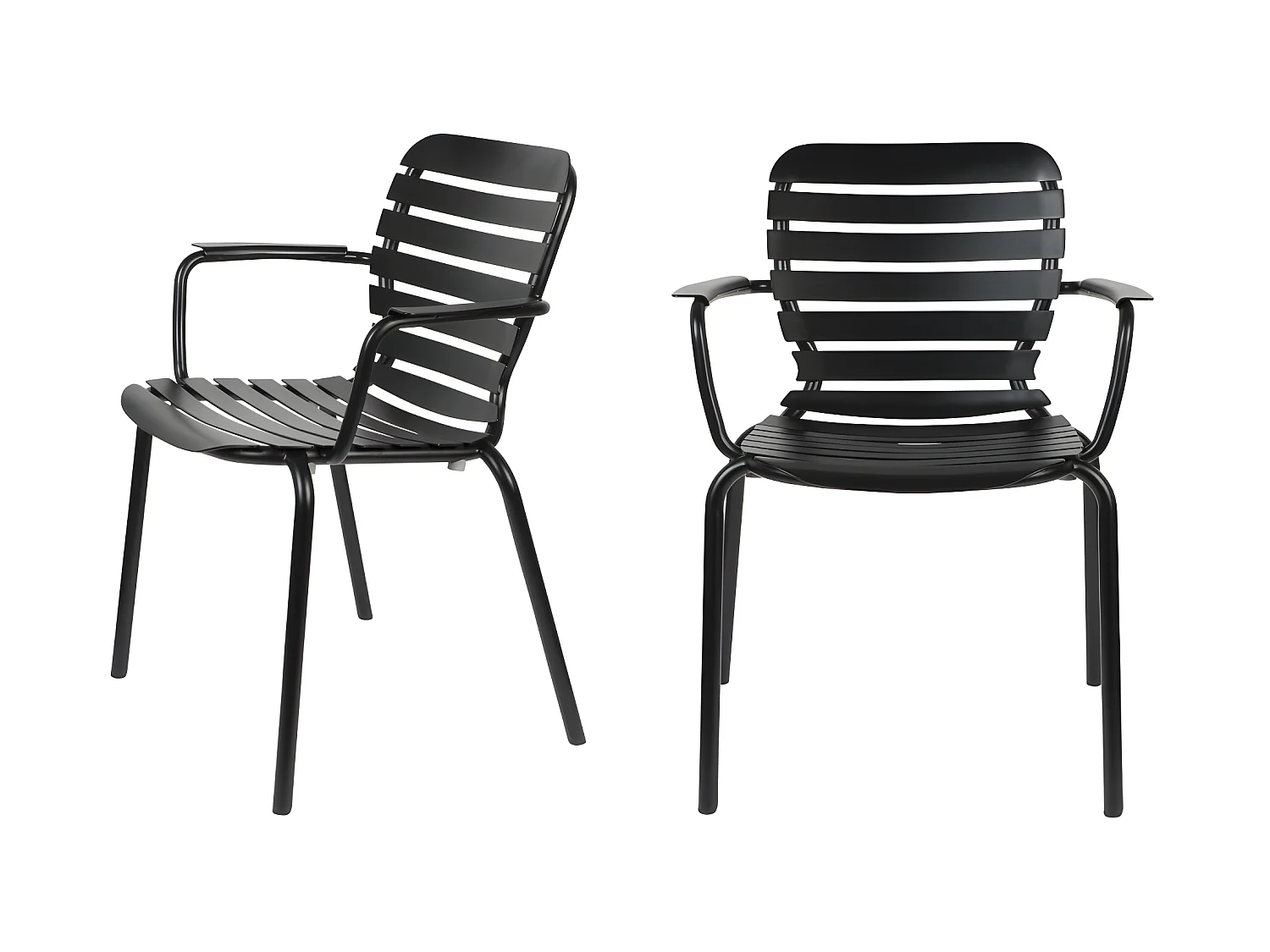 Vondel - Lot de 2 fauteuils de jardin en métal - Noir