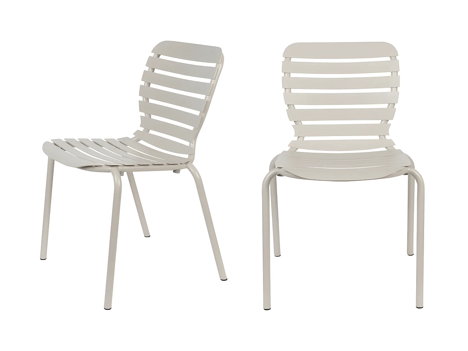 Vondel - Lot de 2 chaises de jardin en métal - Beige