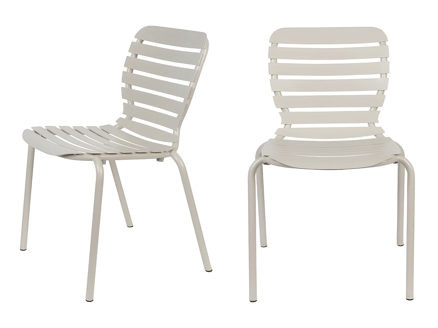 Vondel - Lot de 2 chaises de jardin en métal - Beige