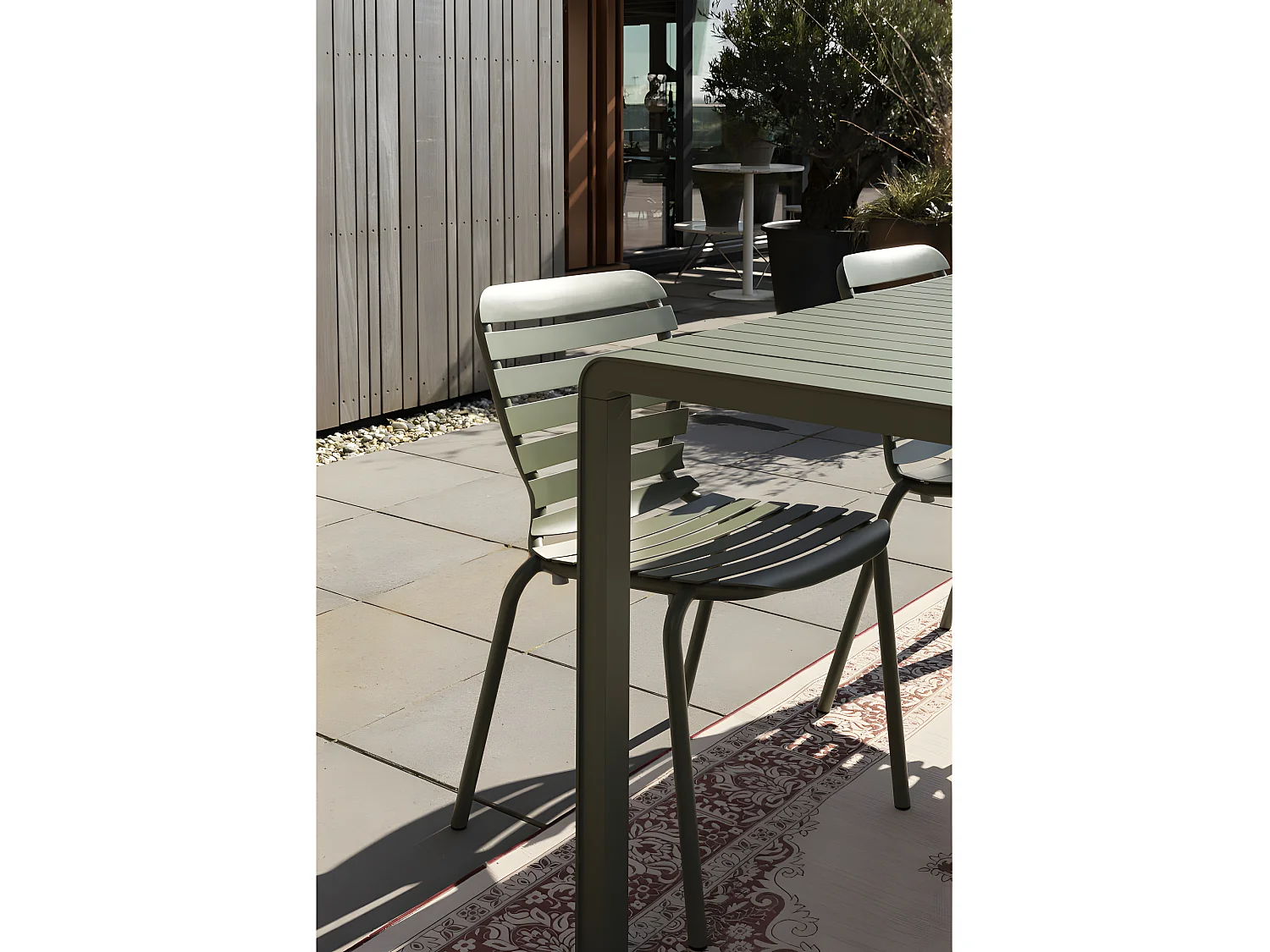 Vondel - Lot de 2 chaises de jardin en métal - Vert de gris