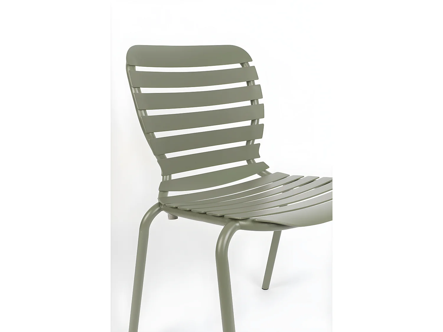 Vondel - Lot de 2 chaises de jardin en métal - Vert de gris