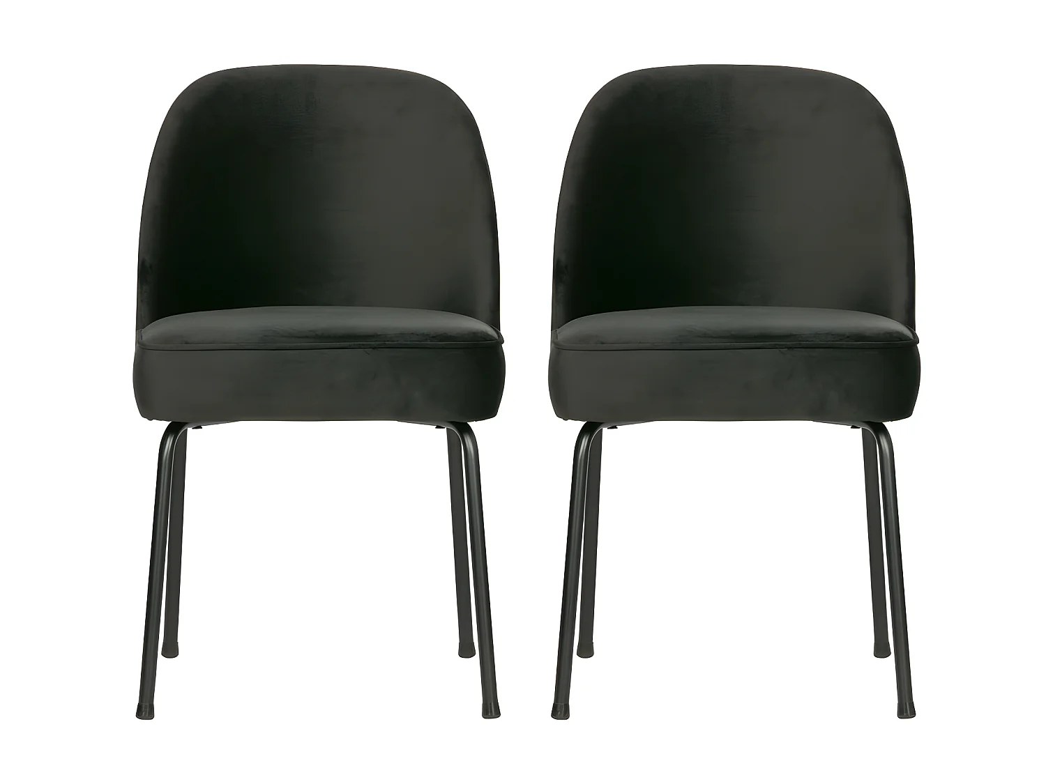 Vogue - Lot de 2 chaises design en velours - Noir