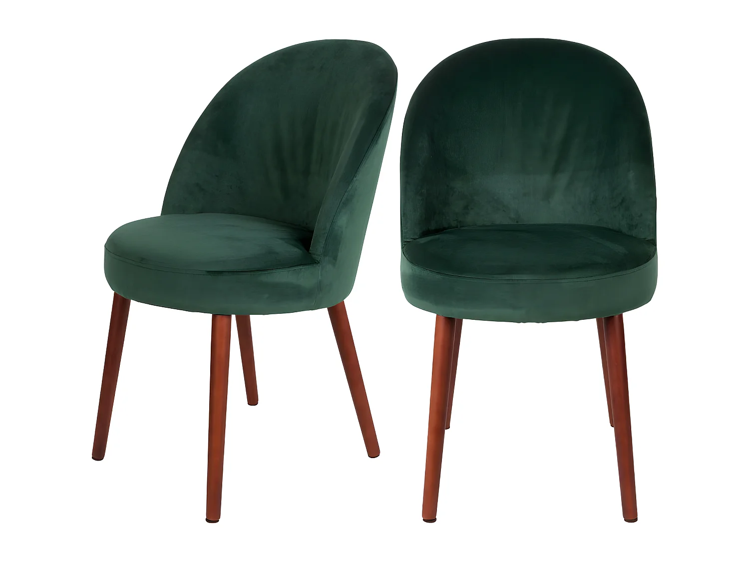 Barbara - Lot de 2 chaises en velours - Vert