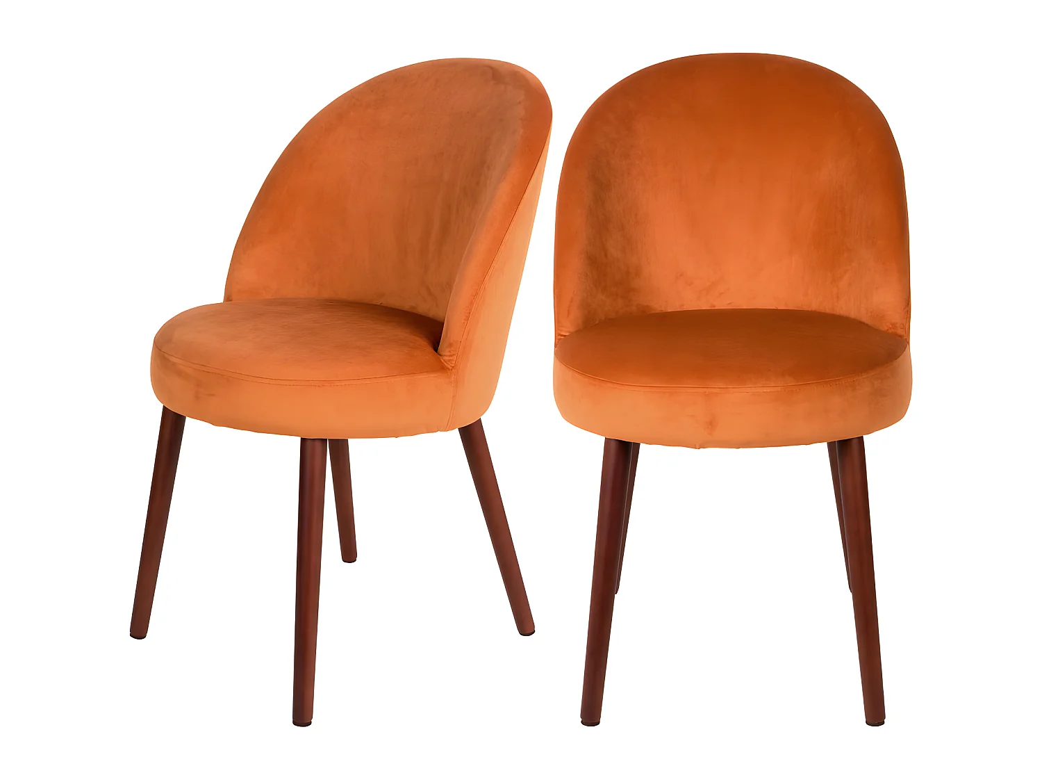 Barbara - Lot de 2 chaises en velours - Orange