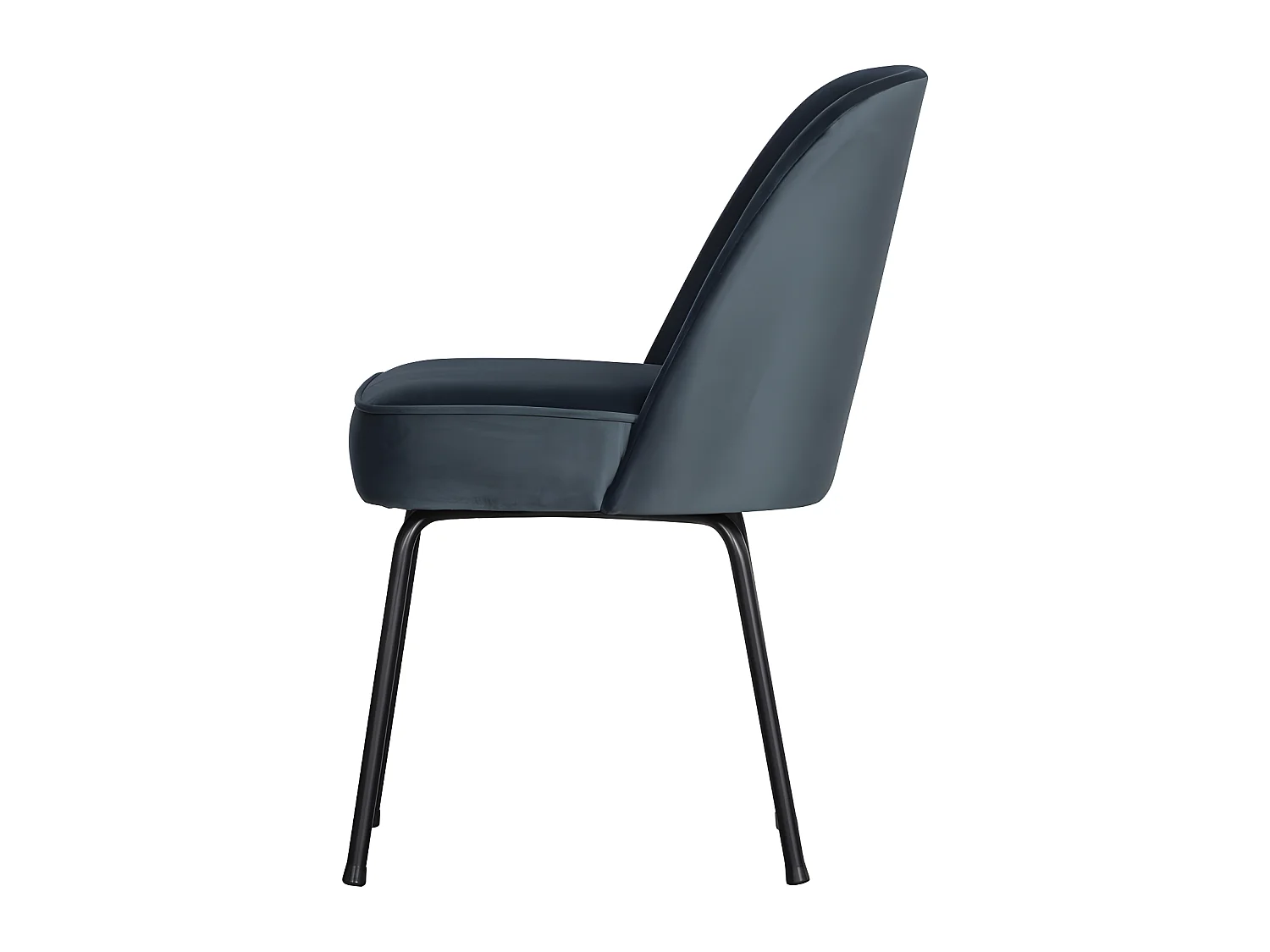 Vogue - Lot de 2 chaises design en velours - Bleu pétrole