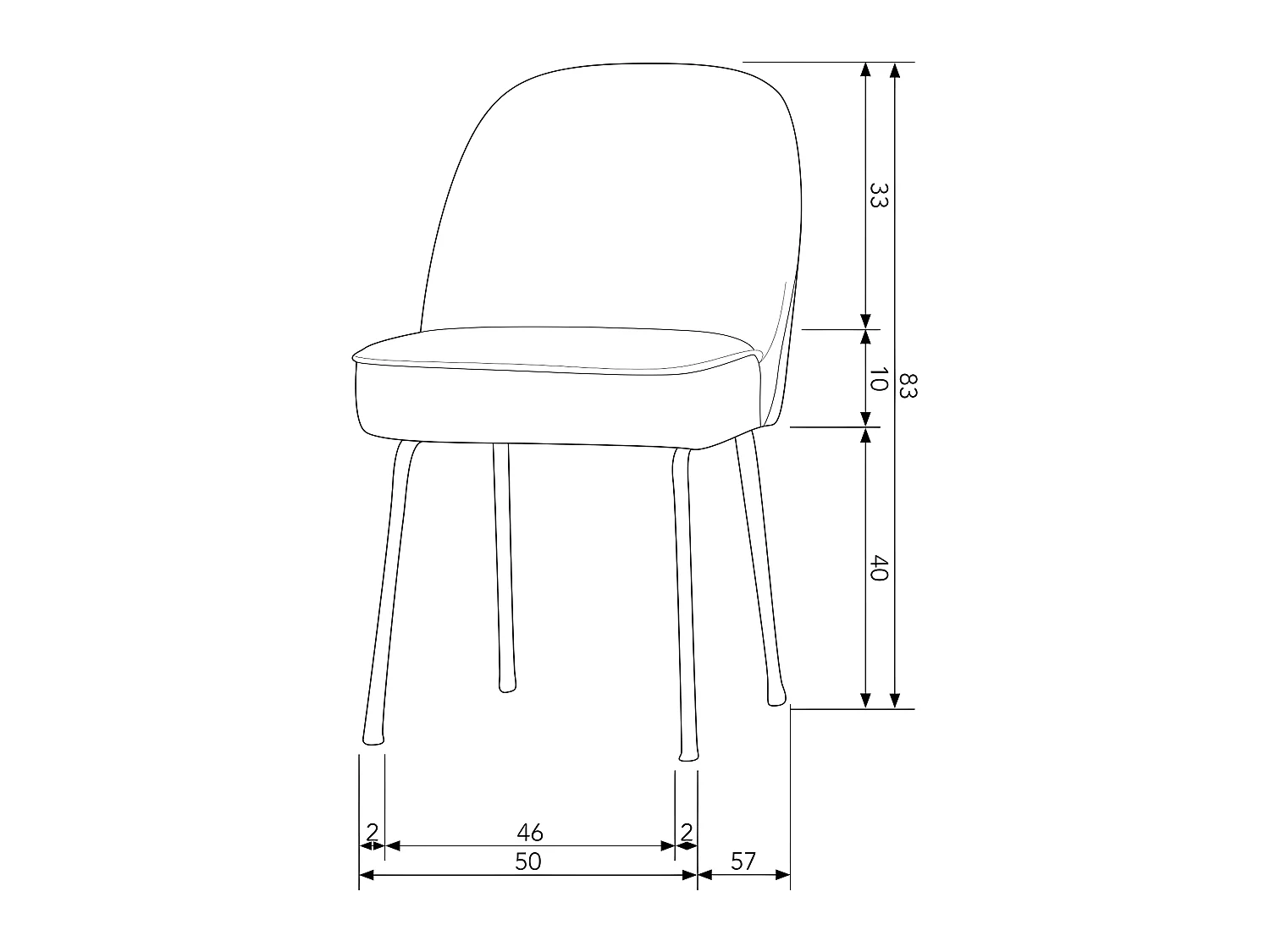 Vogue - Lot de 2 chaises design en velours - Bleu pétrole
