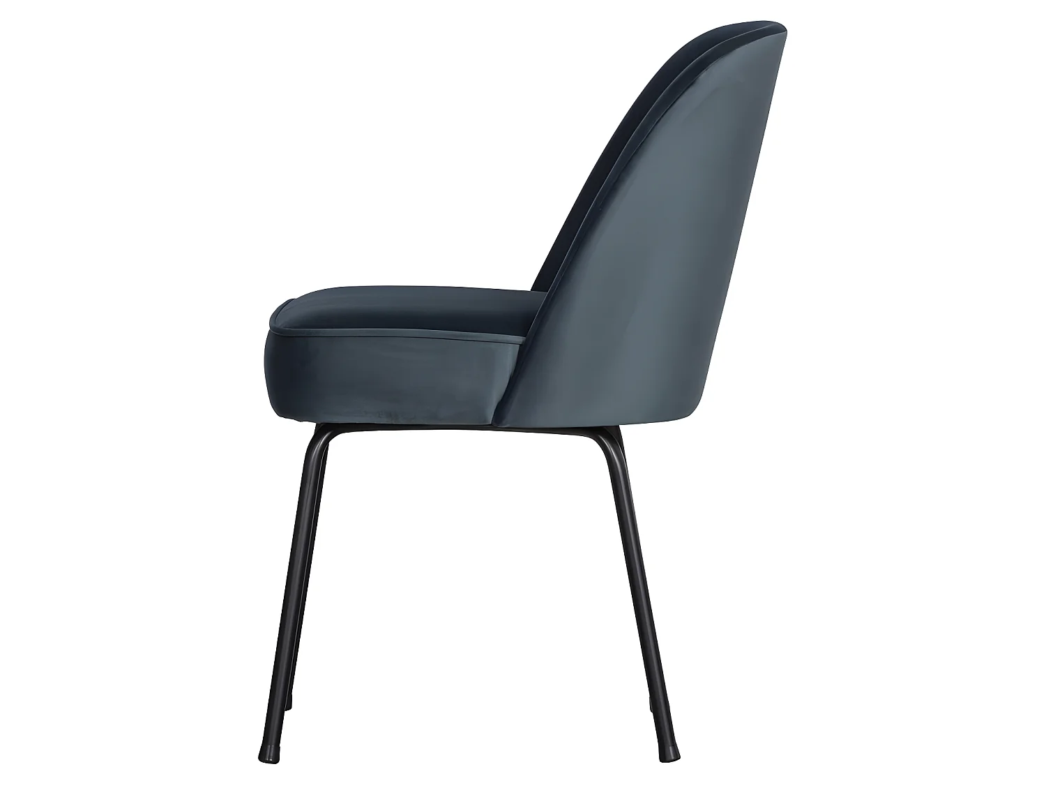 Vogue - Lot de 2 chaises design en velours - Bleu pétrole