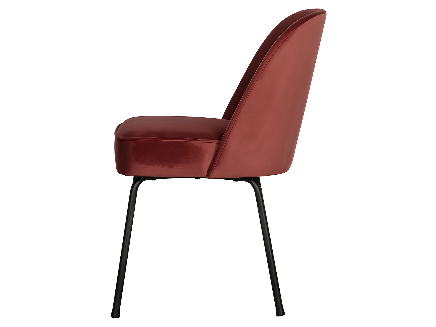 Vogue - Lot de 2 chaises design en velours - Grenat