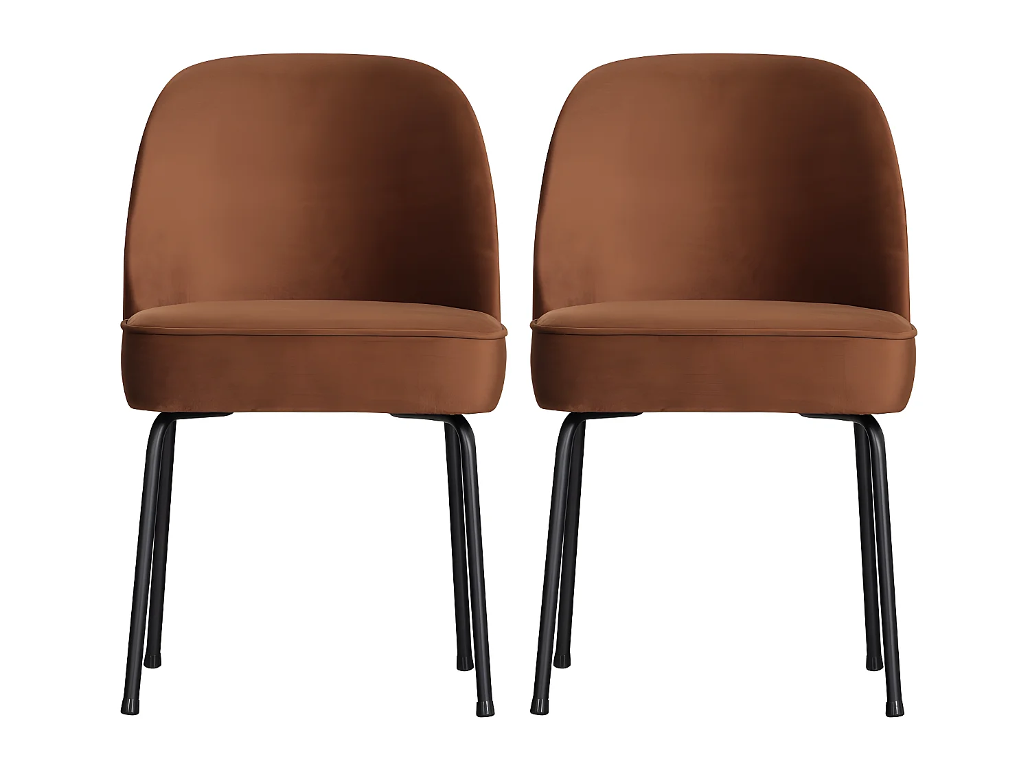 Vogue - Lot de 2 chaises design en velours - Rouille