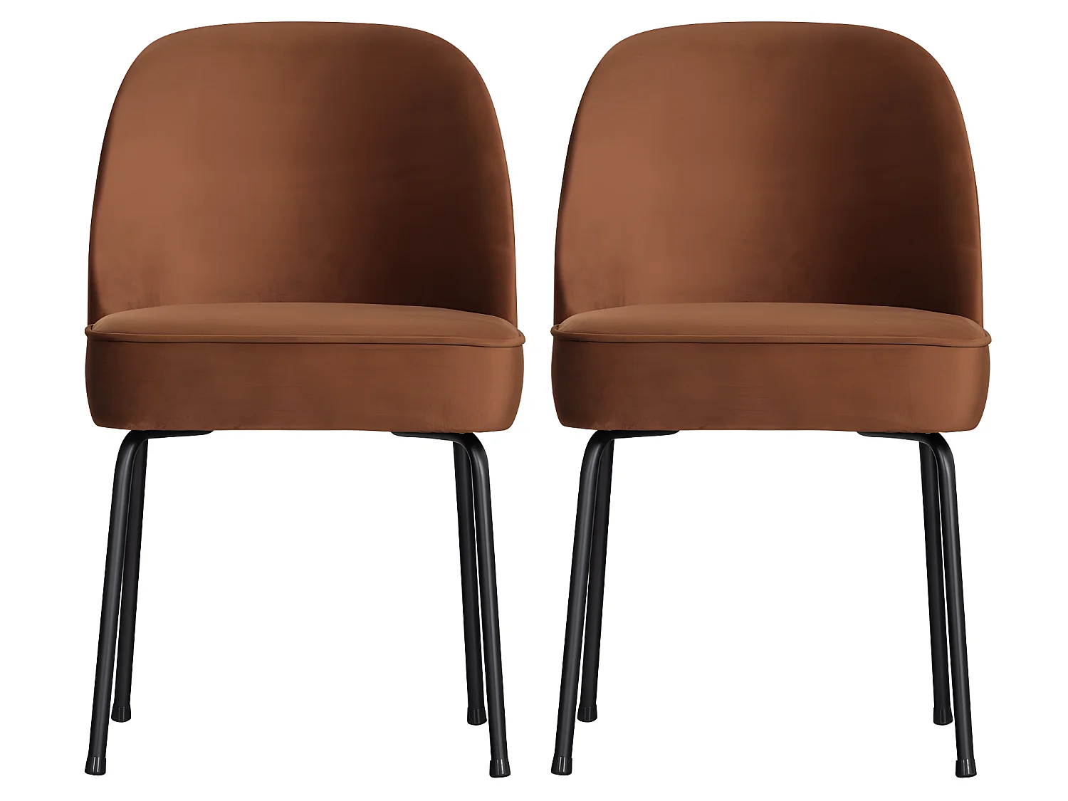 Vogue - Lot de 2 chaises design en velours - Rouille